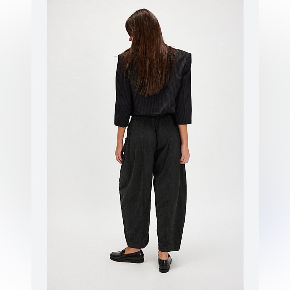 Free People Black Wide Leg Pants - Picture 3 of 5